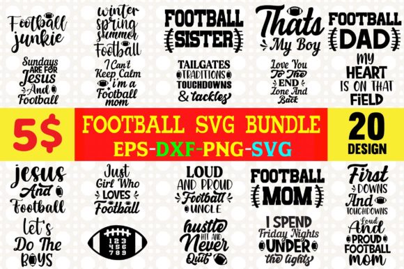 Football SVG Bundle: Graphics for Crafts & Branding
