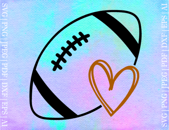 Football with Heart SVG: Versatile Graphics for Crafts & Content