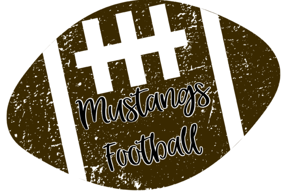 Mustangs Distressed Football Graphics for Crafts Branding