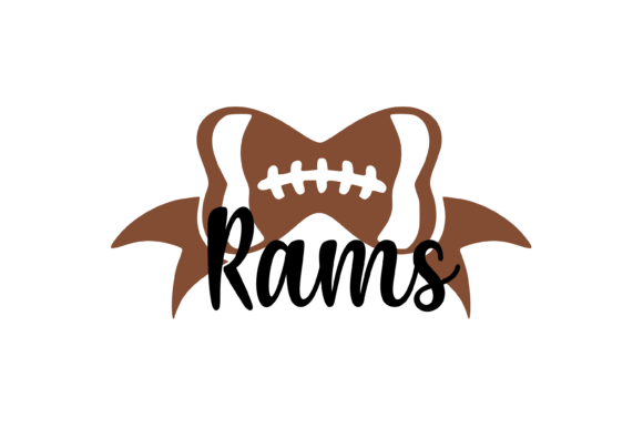Rams Football Bow Graphics for Crafts & Publishing