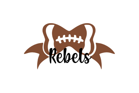Rebels Football Bow Graphic: A Crafty Graphics Asset for Branding