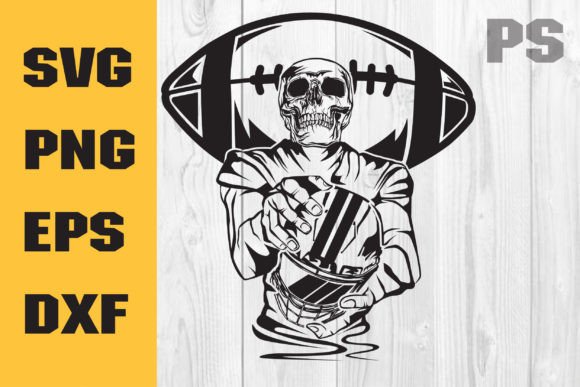 Smashing Wall Football Skull SVG Graphics for Crafts