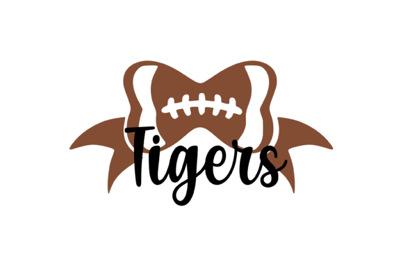 Tigers Football Bow Graphics for Crafts and Branding